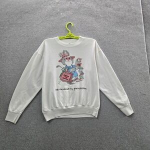 VINTAGE Suzy's Zoo Women Sweatshirt L 80s Made In USA Fleece Bunny Grandma